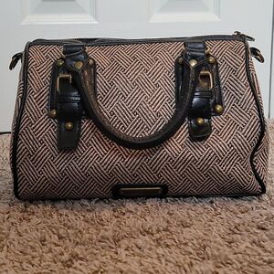 Steve Madden woven print straw handbag